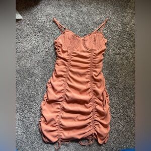 Ruched Pink/burnt orange Dress